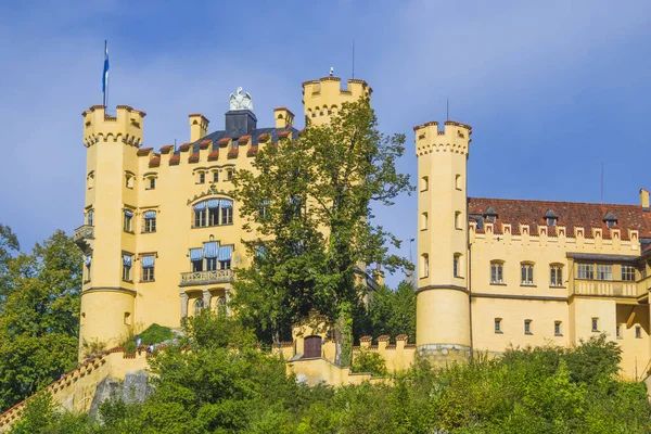 Hohenschwangau Διάσημο Μεσαιωνικό Κάστρο Δράκους Ιππότες Και Πριγκίπισσες Φόντο Σκοτεινό — Φωτογραφία Αρχείου