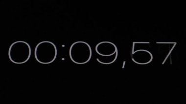 Stopwatch on display, stopwatch from 0 to 54