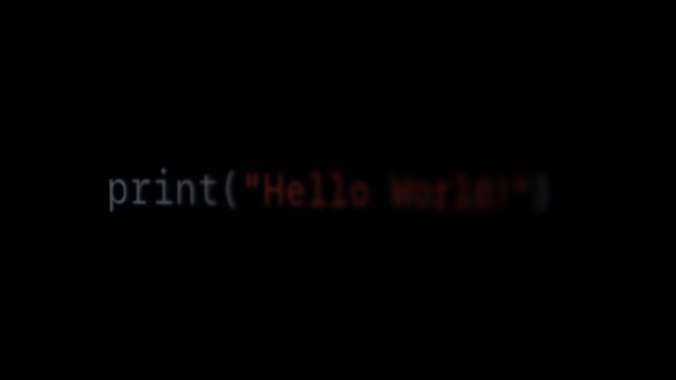 教学程序设计中的第一个代码 快速编码 Hello World — 图库视频影像