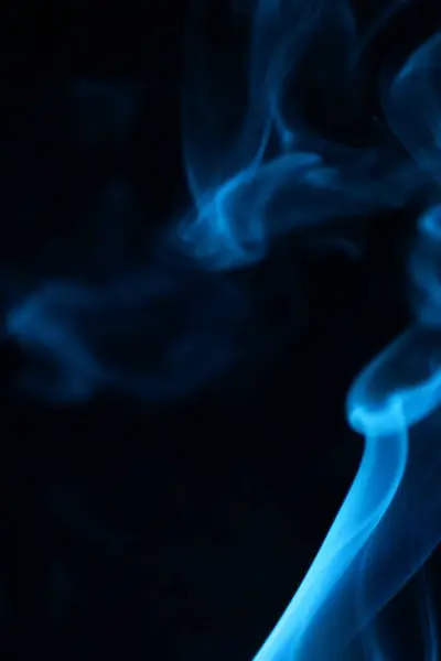 Blue line, blue smoke on a dark background, colourful abstract, blue fog, minimalism, line of light