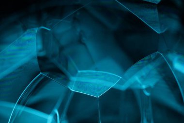 Mavi gökyüzü sıvı yüzeyi, sıvı formlar, sıvı soyutlama, renk küresi, derin koyu arkaplan, geometrik şekiller, fütüristik bilim