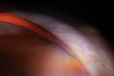 Renkli sıvı kenar, parlak makro şekiller, fantastik soyutlama 