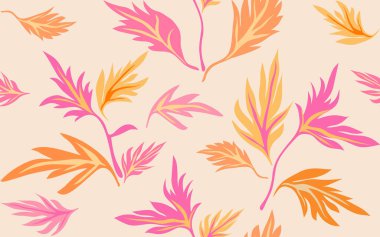 El çizimi renkli çiçekler, kumaş, tekstil, giysi, ambalaj kağıdı, arkaplan, afiş, illüstrasyon, soyut arkaplanlar için çiçeklerle süslenmiş kusursuz desenler..