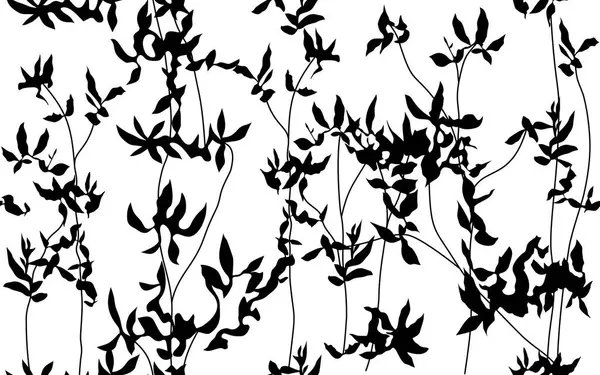 El çizimi siyah ve beyaz çiçekler kumaş, tekstil, giysi, ambalaj kağıdı, arkaplan, afiş, illüstrasyon, soyut arkaplanlar için çiçeklerle süslenmiş kusursuz desenler..