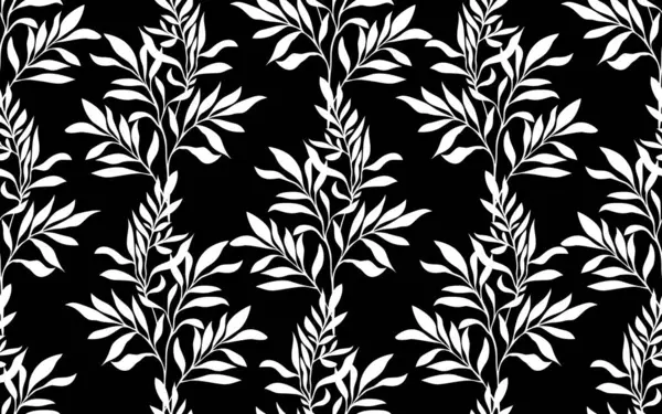 El çizimi siyah ve beyaz çiçekler kumaş, tekstil, giysi, ambalaj kağıdı, arkaplan, afiş, illüstrasyon, soyut arkaplanlar için çiçeklerle süslenmiş kusursuz desenler..