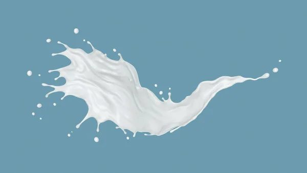 Respingo Leite Branco Isolado Fundo Respingo Iogurte Incluir Clipping Pat — Fotografia de Stock