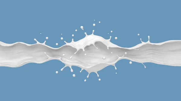 Latte Spruzzata Yogurt Spruzzata Isolata Sfondo Includono Percorso Ritaglio Rendering — Foto Stock