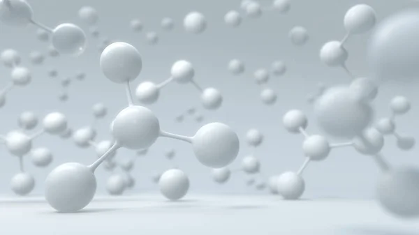 Molécula Blanca Estructura Atómica Fondo Científico Ilustración — Foto de Stock