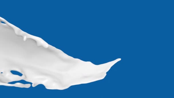Süt Akışının Süper Yavaş Çekimi Arka Planda Alfa Mat Ile — Stok video