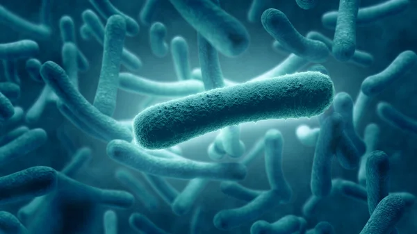 Rendering Bacteria Seen Scanning Microscope — Stock Photo, Image