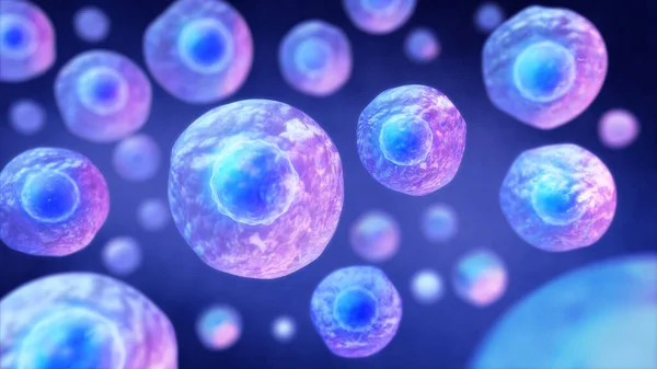 Embrionalne Komórki Macierzyste Widziane Pod Mikroskopem Skanującym Renderowanie — Zdjęcie stockowe