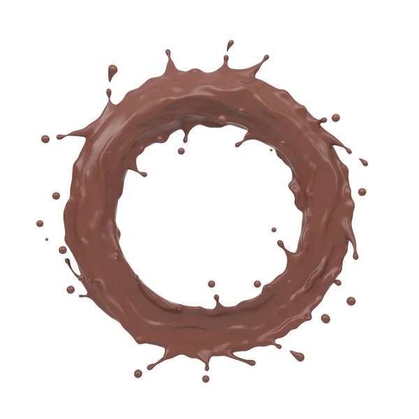 Chokladstänk Cirkelform Rendering — Stockfoto