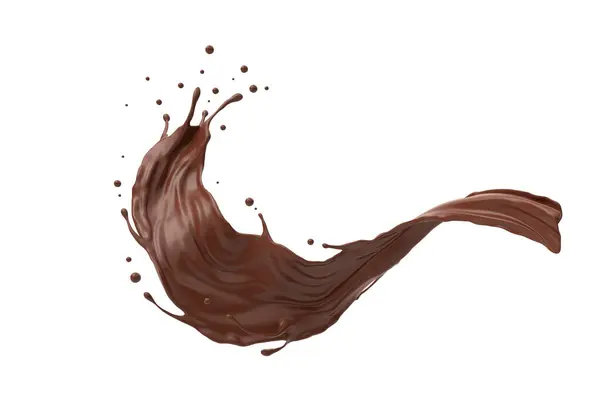 Éclaboussure Chocolat Isolé Sur Fond Blanc Rendu Image En Vente