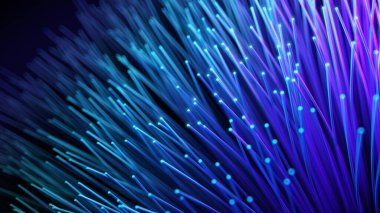 Soyut dijital Fiber optik teknoloji arka planı, Yüksek Hız Ağ Verisi, Teknoloji arkaplan kavramı, 3D görüntüleme