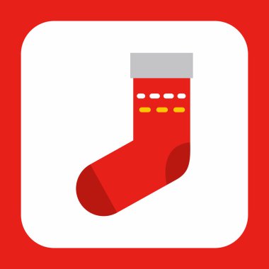 Yılbaşı Çorap İllüstrasyon Simgesi Tasarımı