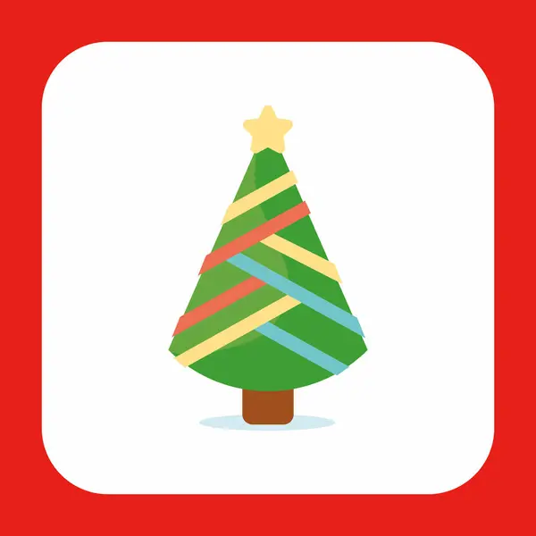 Noel ağacı simgesi vektör illüstrasyonuName