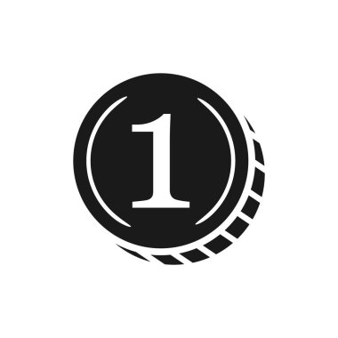 Madeni Para 1 illüstrasyon simgesi tasarımı