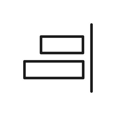 Yatay hizalama sağ simge tasarımı