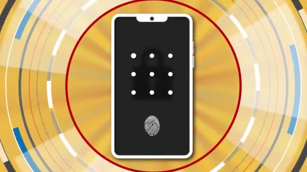 Bloqueo Patrón Teléfono Inteligente Bloqueo Reconocimiento Huellas Digitales Concepto Smartphone — Vídeos de Stock