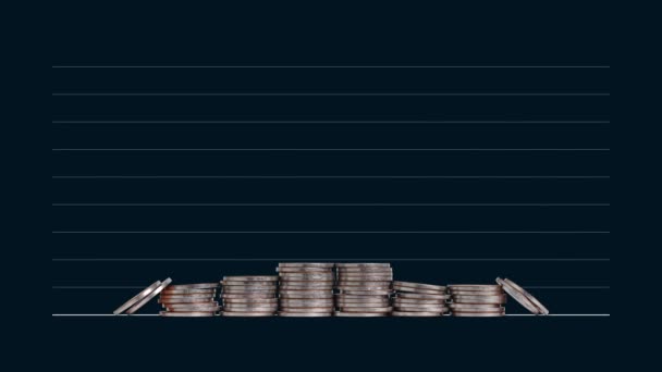 コインやグラフの山とビジネスの概念 価格比較表 — ストック動画