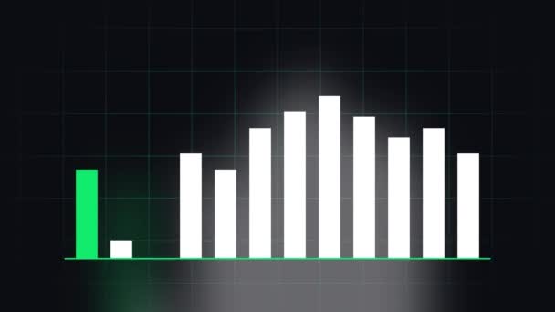 可変棒グラフ付きのビジネスコンセプト 毎月の金利変動のグラフ — ストック動画