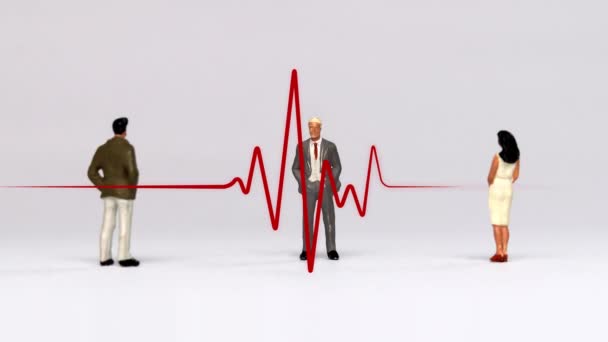 Miniature People Standing Curve Graph Business Concept Miniature People — Stock video