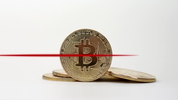 Red Electrocardiogram Bitcoin Concepts Increasing Investment Bitcoin — Vídeo de Stock