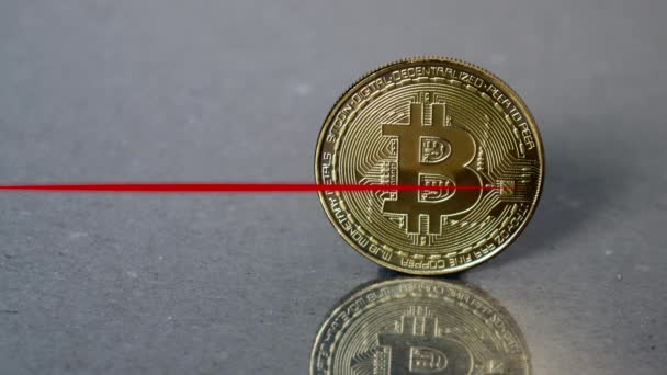 Red Electrocardiogram Bitcoin Concepts Increasing Investment Bitcoin — Vídeo de Stock