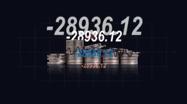 Business concept with piles of coins and graphs. The concept of rising prices.