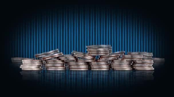 Business Concept Pile Coins Concepts Finance Investment — Vídeo de Stock