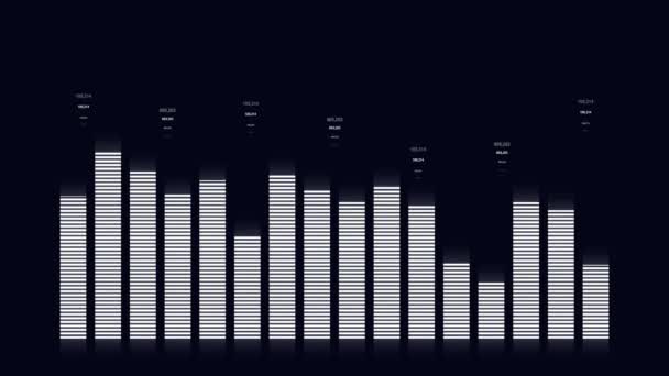 Bar Graphs Fast Rising Numerical Graphics Concept Fluctuating Values — Vídeo de stock