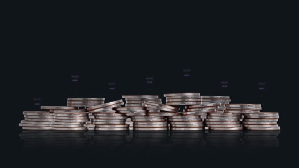 Business Concept Coins Graphics Concept Fluctuating Values — Vídeo de Stock