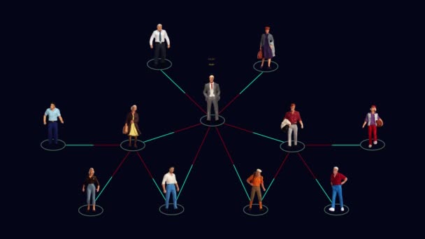 Business Concept Various Miniature People Graphics Concept Network Business — Video Stock