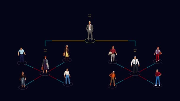 Business Concept Various Miniature People Graphics Concept Network Business — Stockvideo