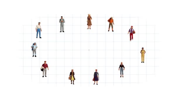 Business Concept Miniature People Graphics Concept Human Resource Management — Stock Video