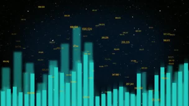 Dış Uzayda Çubuk Grafikleri Değişen Sayılar Ekonomik Kriz Kavramı — Stok video
