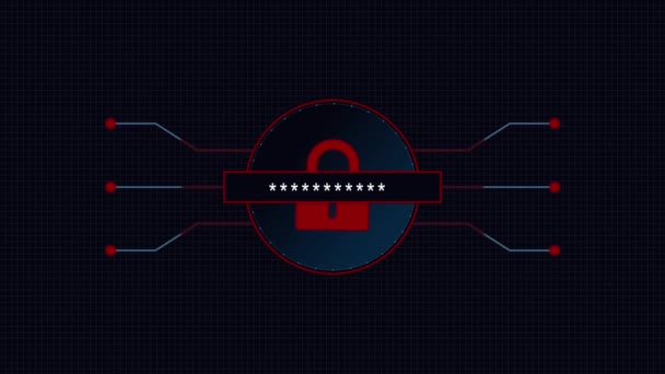 一个安全系统操作的动画 关于隐私安全系统重要性的概念 — 图库视频影像