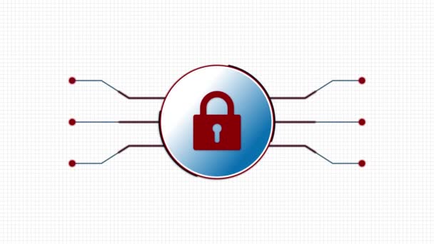 Animacja Działania Systemu Bezpieczeństwa Koncepcja Znaczenia Systemów Ochrony Prywatności — Wideo stockowe