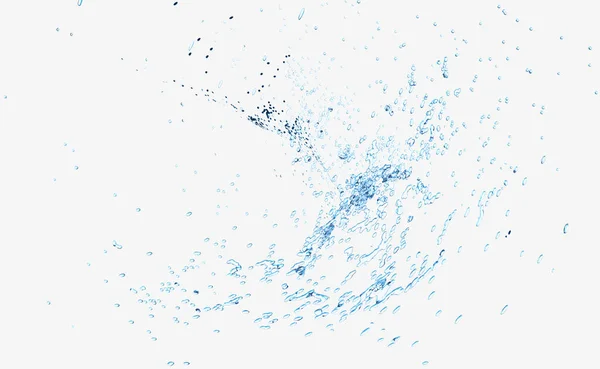 Water Splash Transparent Clear Blue Water Scattered Isolated White Background — Stockfoto
