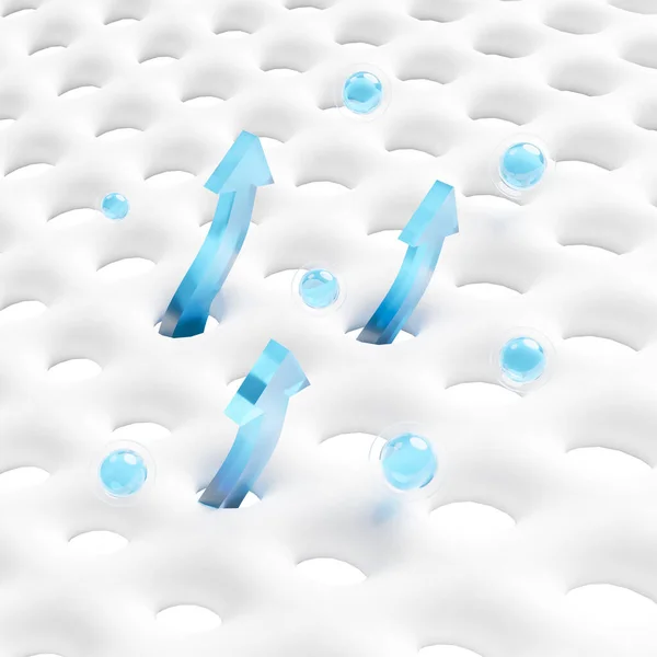 3 boyutlu sentetik fiber emici, hijyenik peçete, vantilatör bebek bezi için su damlacıkları, bebek bezi yetişkin konsepti, sıvı deterjan, çamaşır tozu, 3 boyutlu resimleme