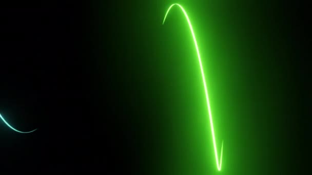 Strisce Luce Verde Blu Raggi Luminosi Neon Rete Dati Trasferimento — Video Stock