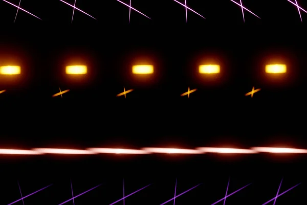 Purple Oranje Lichtstrepen Heldere Neon Stralen Overdracht Datanetwerk Podium Scherm — Stockfoto