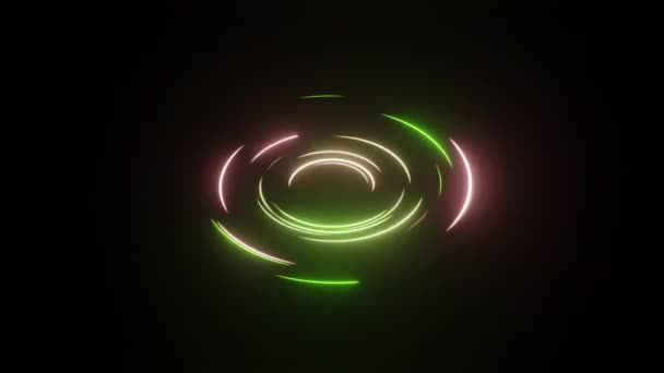 Orange Green Light Streaks Bright Neon Ray Transfer Data Network — Stok Video