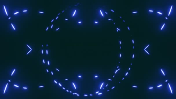 Сині Світлові Потоки Яскраві Неонові Промені Мережа Передачі Даних Концепція — стокове відео