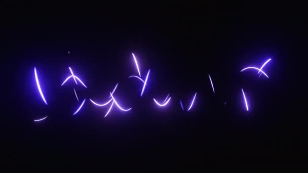 青い紫色の光の縞 明るいネオンの光 データネットワークの転送 舞台背景の概念 — ストック動画