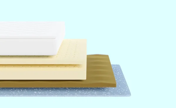 Camadas Colchão Material Folha Com Tecido Esponja Macia Látex Espuma — Fotografia de Stock