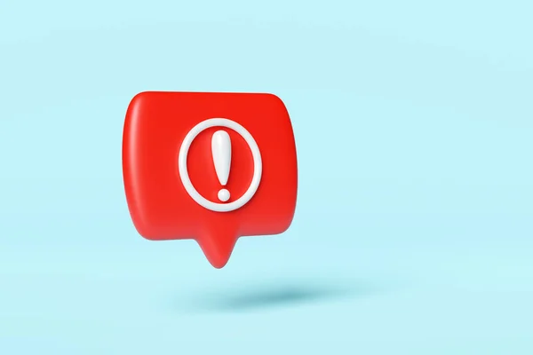 White Exclamation Mark Red Speech Bubble Social Media Notification Pin — Stock Photo, Image