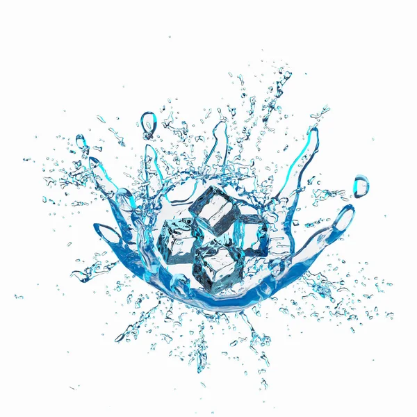 Παγάκια Νερό Βουτιά Διαφανές Καθαρό Μπλε Νερό Διάσπαρτα Γύρω Από — Φωτογραφία Αρχείου