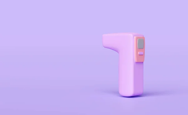 3Dは紫色の背景で隔離された体温の医学のアイコンを測定します 3Dレンダリングイラスト — ストック写真