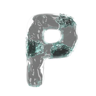 Harf logosu su alfabesi dizaynı izole edildi. 3d illüstrasyon oluşturucu